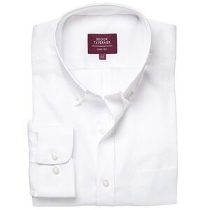 Brook Taverner Mens Whistler Long-Sleeved Formal Shirt / White